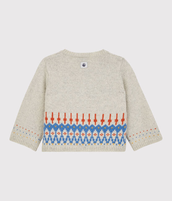 Jacquard cardigan van tricot met wol. beige MONTELIMAR CHINE