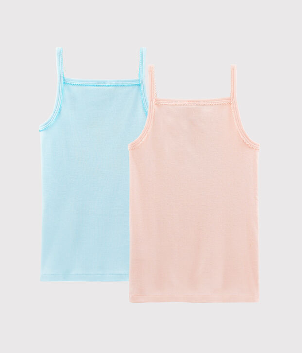 Set meisjeshemden met schouderbandjes multicouleur