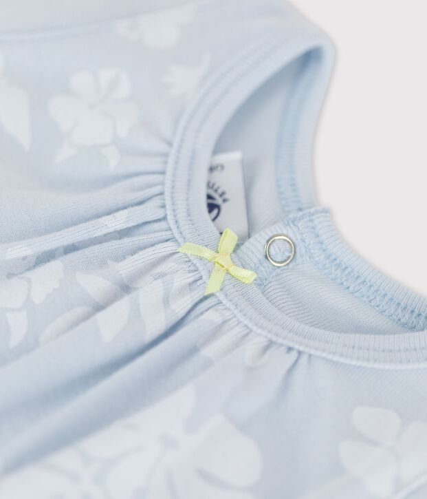 Kort babypakje met Hawa&iuml;print in katoen blauw/wit