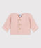 Gebreide uniseks babycardigan in ribbelsteek roze SALINE