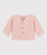 Gebreide uniseks babycardigan in ribbelsteek