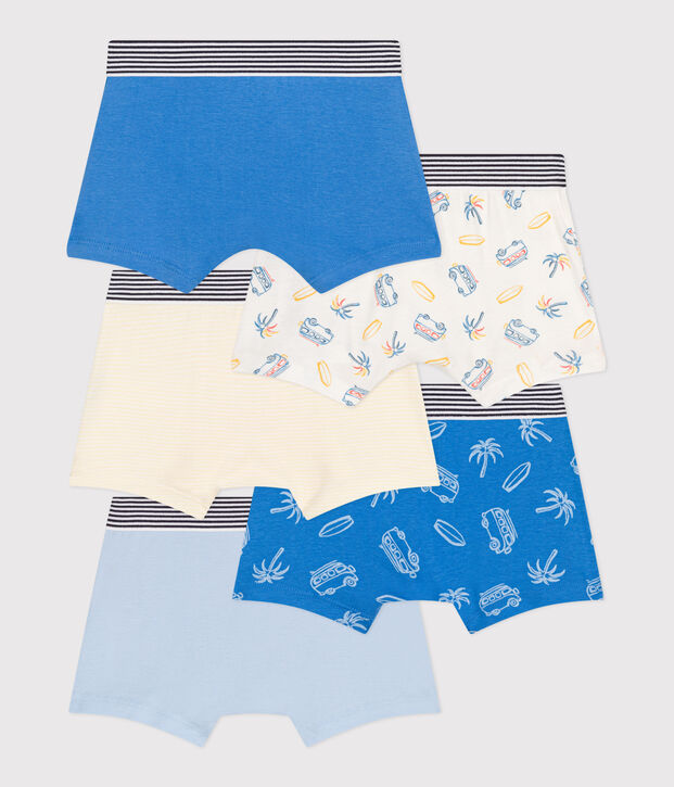 Setje met 5 katoenen boxershorts met bestelbusjesprint voor kinderen multicouleur
