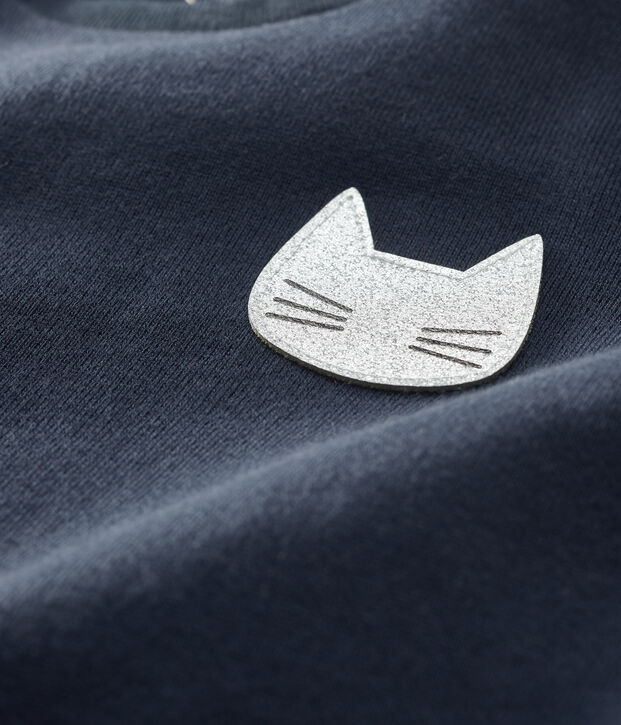 Jurk met lange mouwen babymeisje blauw/wit