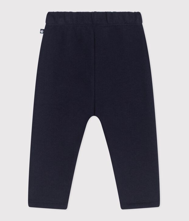 Pantalon de jogging b&eacute;b&eacute; en coton uni bleu marine