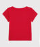 T-shirt manches courtes en coton bio enfant fille rouge PEPS