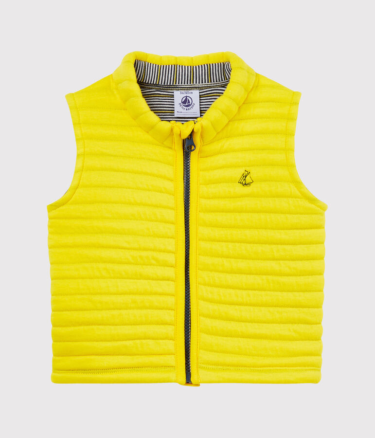 blouson sans manches en tubique matelass&eacute; b&eacute;b&eacute; gar&ccedil;on jaune