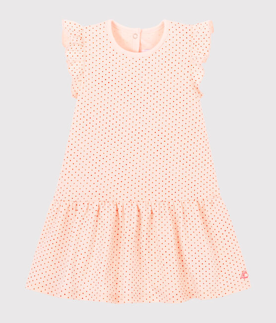 Gebreide mouwloze jurk babymeisje roze FLEUR/roze COPPER