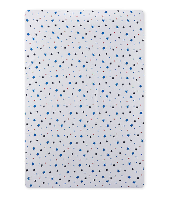 Drap housse bébé garçon à étoiles blanc ECUME/blanc MULTICO