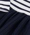 Gestreepte jurk met lange mouwen van twee materialen voor baby's wit/multicouleur