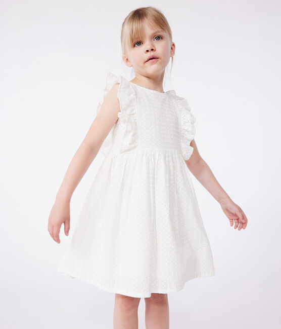 Robe sans manche enfant en coton blanc MARSHMALLOW