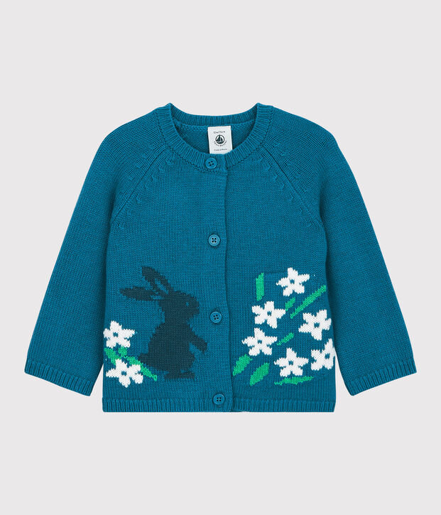 Cardigan en tricot b&eacute;b&eacute;. bleu
