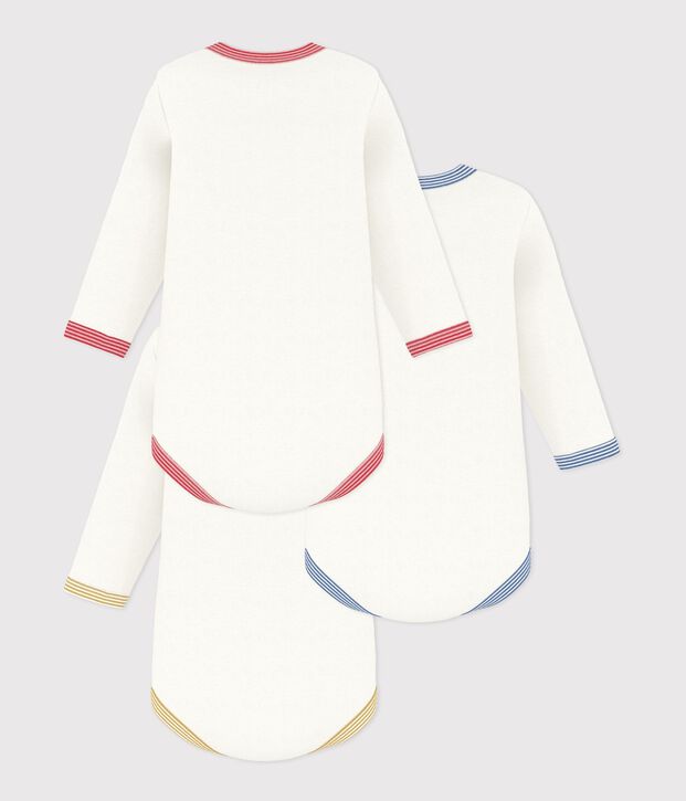Lot de bodies manches longues en coton uni b&eacute;b&eacute; multicouleur