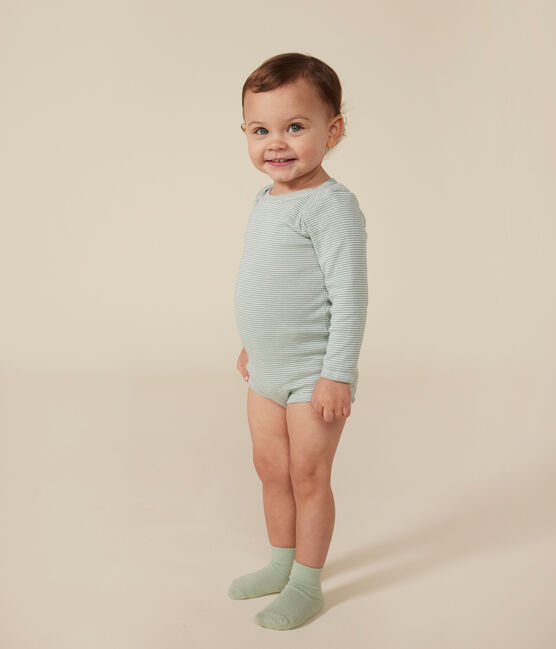 Lot de 3 bodies manches longues coeurs bébé en coton variante 1