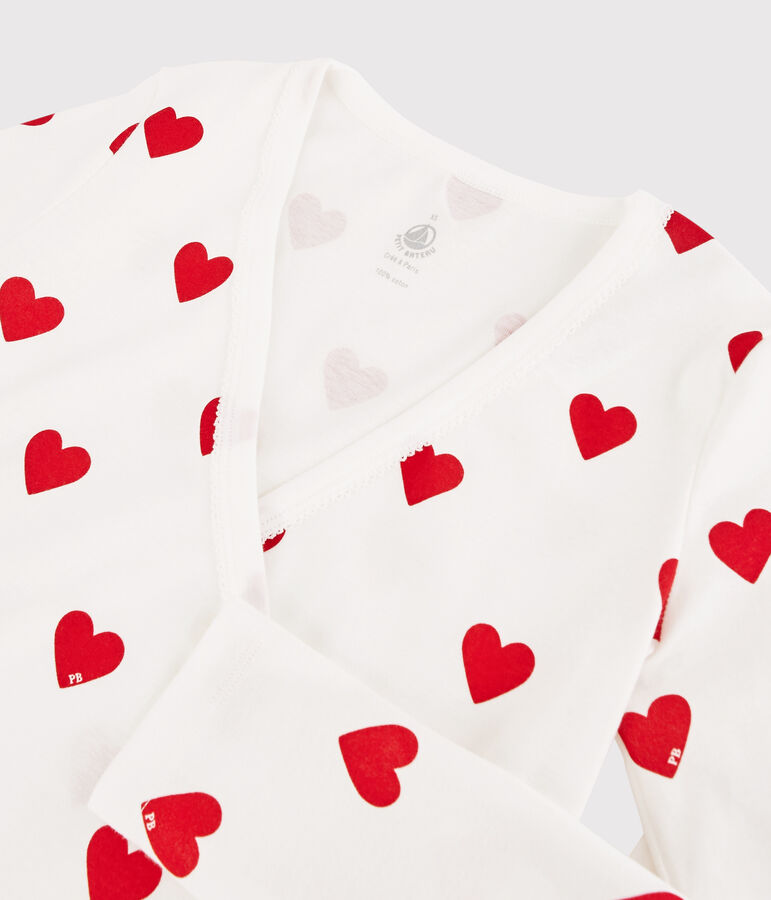 Katoenen wikkelvest voor Dames wit/rood