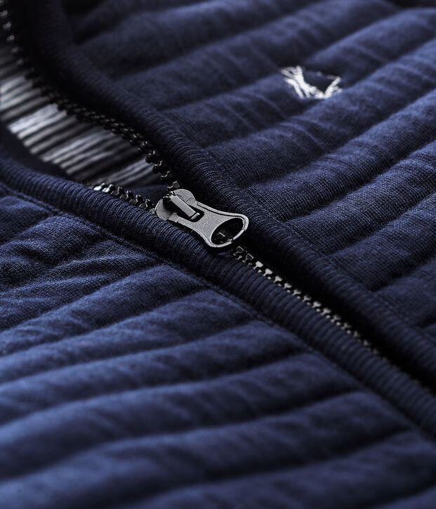 blouson sans manches en tubique matelass&eacute; b&eacute;b&eacute; gar&ccedil;on bleu marine