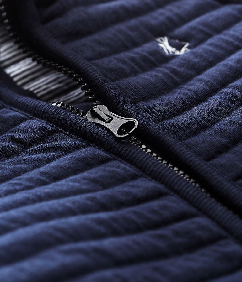 Gewatteerd jack zonder mouwen in tubic voor babyjongens blauw