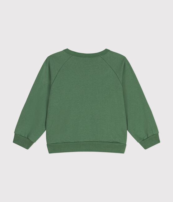 Sweatshirt in fleece voor jongens groen PALMERAIE