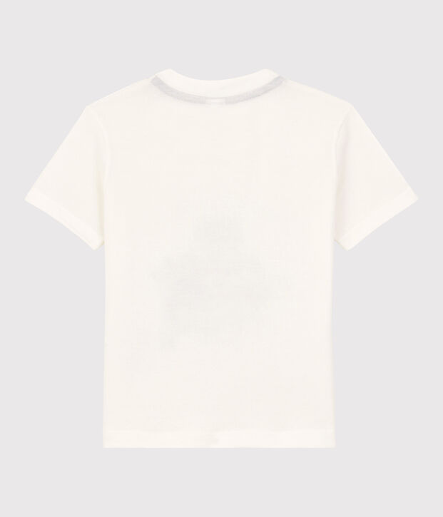 Jersey T-shirt met korte mouwen voor jongens wit