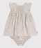 Robe b&eacute;b&eacute; en coton manches courtes et son bloomer imprim&eacute;s fleurs SPRAY/ MULTICO