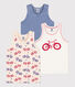 Set van 3 katoenen jongenstanktops met fietsen