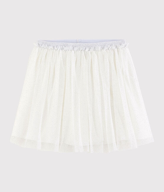 Rok van tule met lovertjes voor meisjes wit MARSHMALLOW/grijs ARGENT