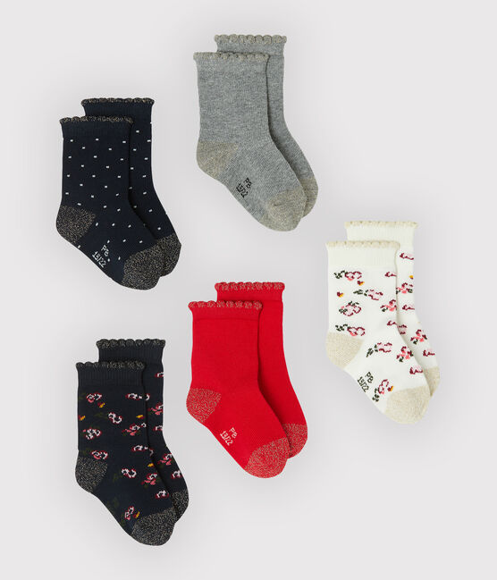 Set van 5 paar sokken voor baby meisje variante 1
