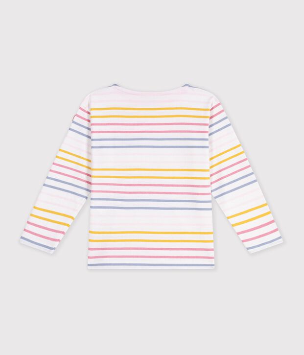 Katoenen marinetruitje voor kinderen wit/multicouleur