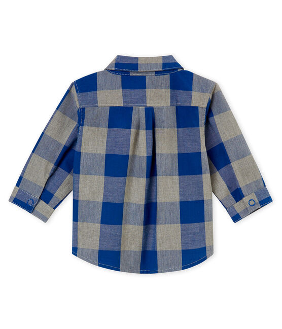 Hemd met ruitjes voor babyjongens blauw LIMOGES/wit MULTICO