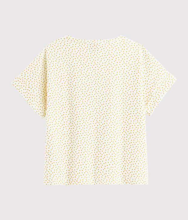 Tee-shirt imprim&eacute; enfant fille blanc/jaune