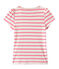 T-shirt fille à rayure marinière blanc MARSHMALLOW/rose PETAL