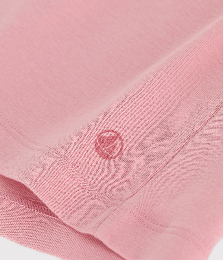 Teeshirt enfant en coton manches courtes uni rose
