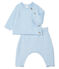 Ensemble deux pièces bébé en coton, laine mérinos et polyester bleu TOUDOU