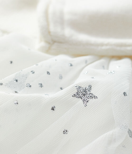 Jurk van tricot baby. wit MARSHMALLOW/grijs ARGENT