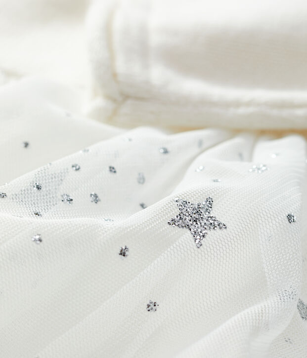 Robe en tricot b&eacute;b&eacute; blanc/gris