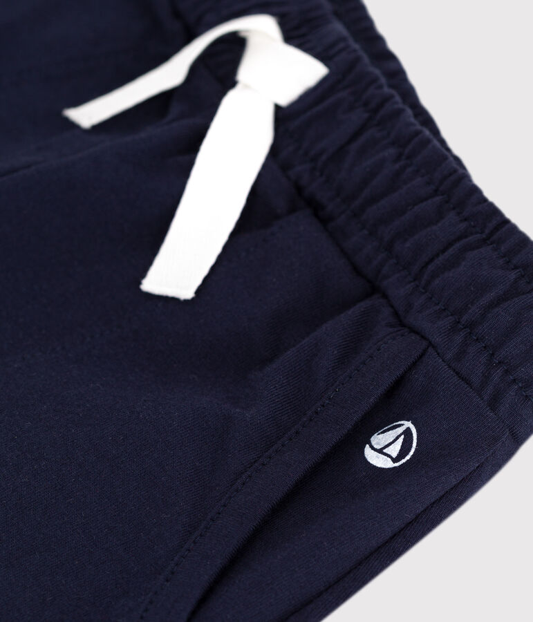 Short enfant en coton uni bleu SMOKING