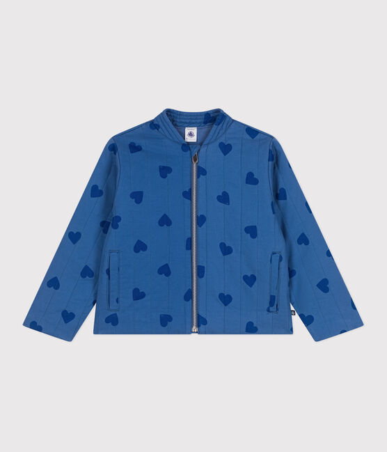 Veste enfant en coton cœurs bleu ALASKA FONCE/ MEDIEVAL