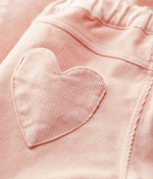 Skinny meisjesbroek van fluweel roze