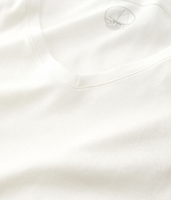 T-shirt côte légère Femme blanc MARSHMALLOW