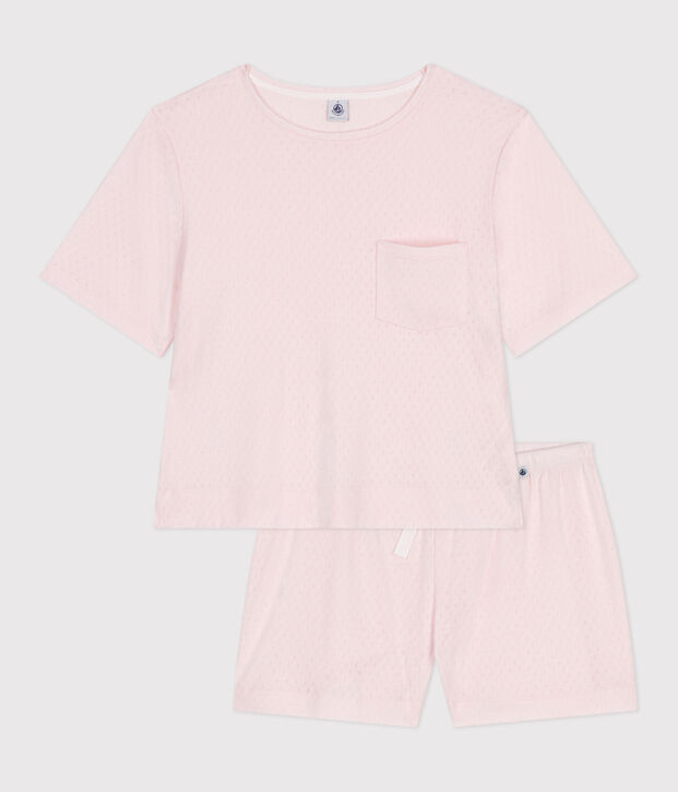 Katoenen korte damespyjama met korte mouwen FLEUR