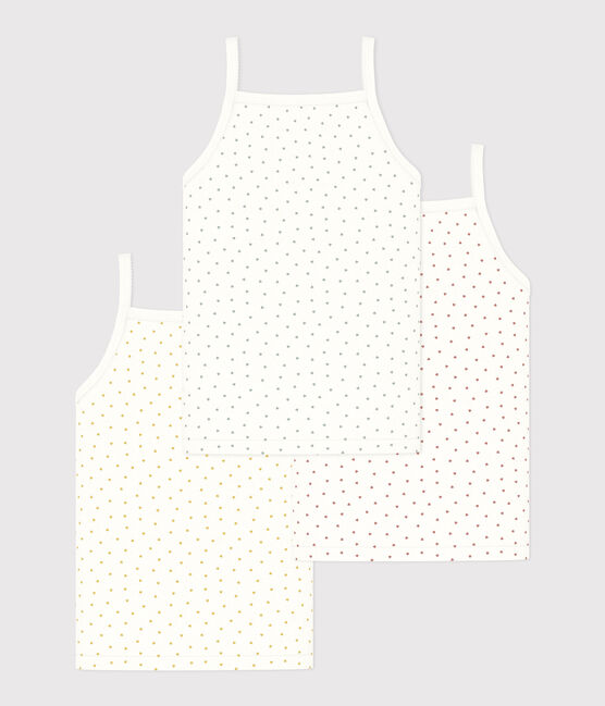 Lot de 3 chemises à bretelles petits coeurs en coton petite fille variante 1