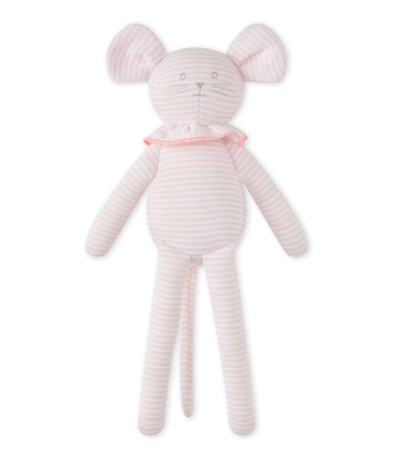 Doudou souris rayé milleraies rose VIENNE/blanc ECUME CN