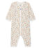 Dors bien sans pieds bébé fille en côte blanc MARSHMALLOW/blanc MULTICO