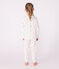 Pyjama enfant en velours imprimé cœurs blanc MARSHMALLOW/blanc MULTICO