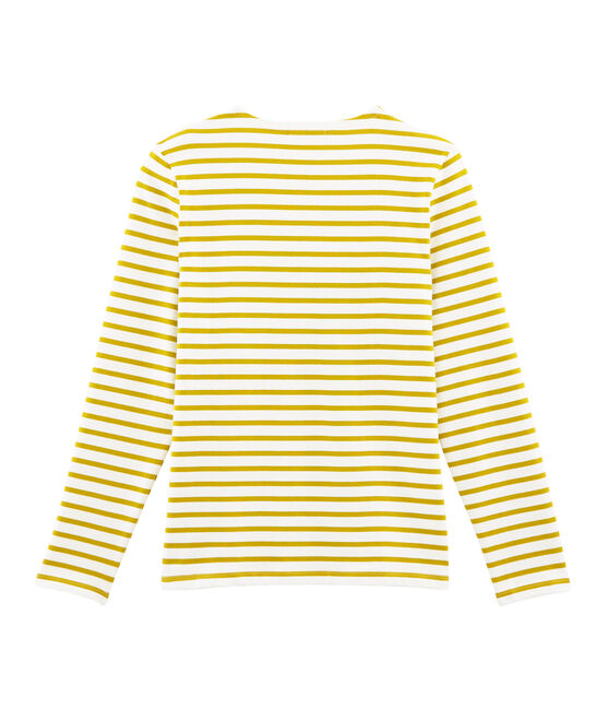 Marinière iconique homme blanc MARSHMALLOW/jaune BAMBOO
