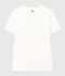 L'Iconique, T-shirt met korte mouw van effen ribstof voor dames wit