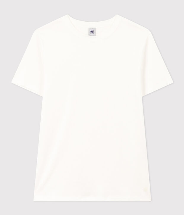 L'Iconique, T-shirt met korte mouw van effen ribstof voor dames wit