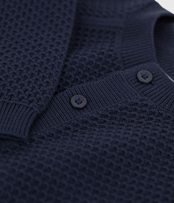 Cardigan bébé en tricot de coton bleu SMOKING