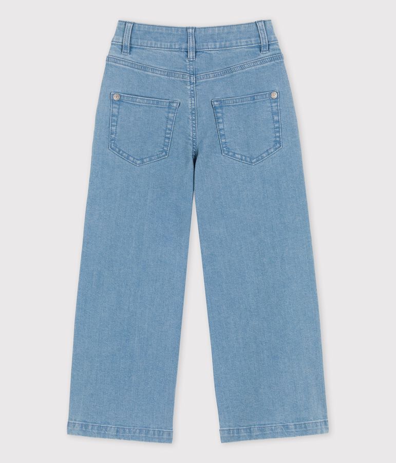 Flared broek in lichte denim voor meisjes blauw