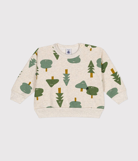 Sweatshirt en molleton bébé beige MONTELIMAR/blanc MULTICO