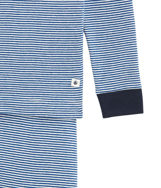 Aansluitende jongenspyjama blauw LIMOGES/wit MARSHMALLOW